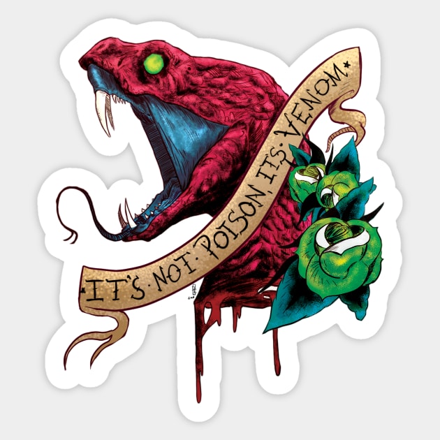 It's not poison, it's VENOM- LIMITED RED VERSION Sticker by Actualsuperhero